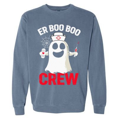 Halloween ER Costume  ER Boo Boo Crew Nurse Ghost Garment-Dyed Sweatshirt
