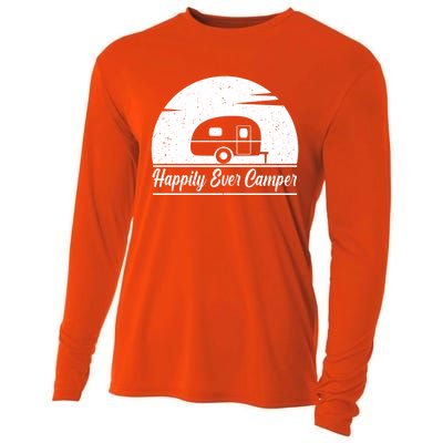 Happily Ever Camper Gift Living The Rv Life Gift Road Trip Gift Cooling Performance Long Sleeve Crew