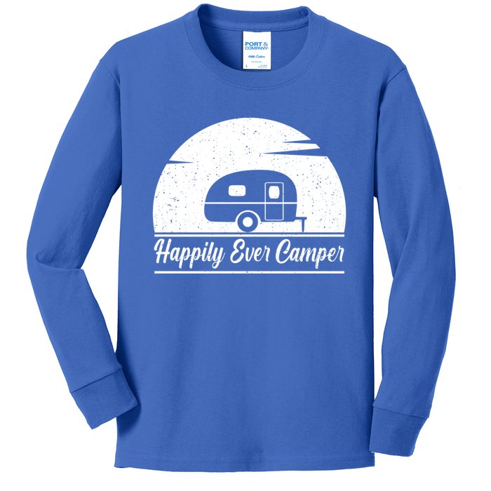 Happily Ever Camper Gift Living The Rv Life Gift Road Trip Gift Kids Long Sleeve Shirt