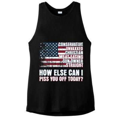 How Else Can I Piss You Off Today Us Flag Ladies PosiCharge Tri-Blend Wicking Tank
