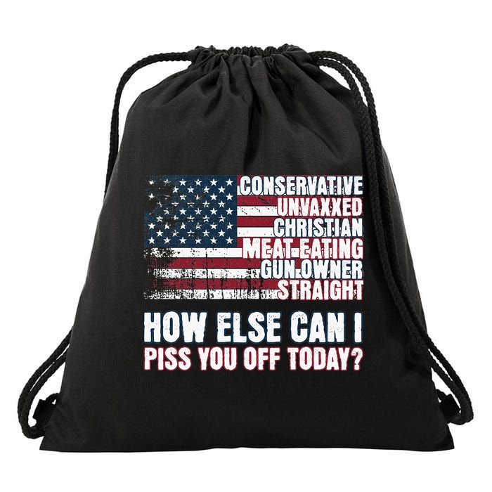How Else Can I Piss You Off Today Us Flag Drawstring Bag