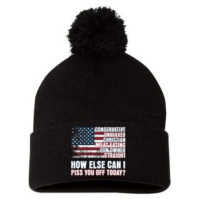 How Else Can I Piss You Off Today Us Flag Pom Pom 12in Knit Beanie