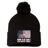 How Else Can I Piss You Off Today Us Flag Pom Pom 12in Knit Beanie