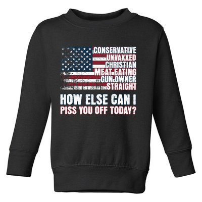 How Else Can I Piss You Off Today Us Flag Toddler Sweatshirt