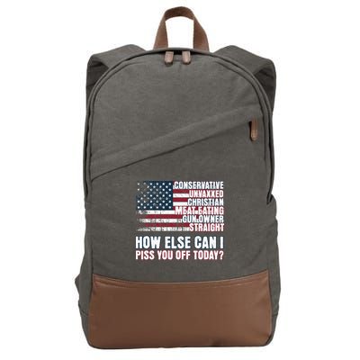 How Else Can I Piss You Off Today Us Flag Cotton Canvas Backpack