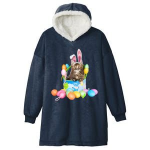 Happy Easter Cute Bunny Cat Eggs Basket Maine Coon Kitten Hooded Wearable Blanket