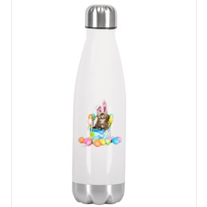 Happy Easter Cute Bunny Cat Eggs Basket Maine Coon Kitten Stainless Steel Insulated Water Bottle