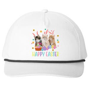 Happy Easter Cute Cat Lover Holiday Snapback Five-Panel Rope Hat