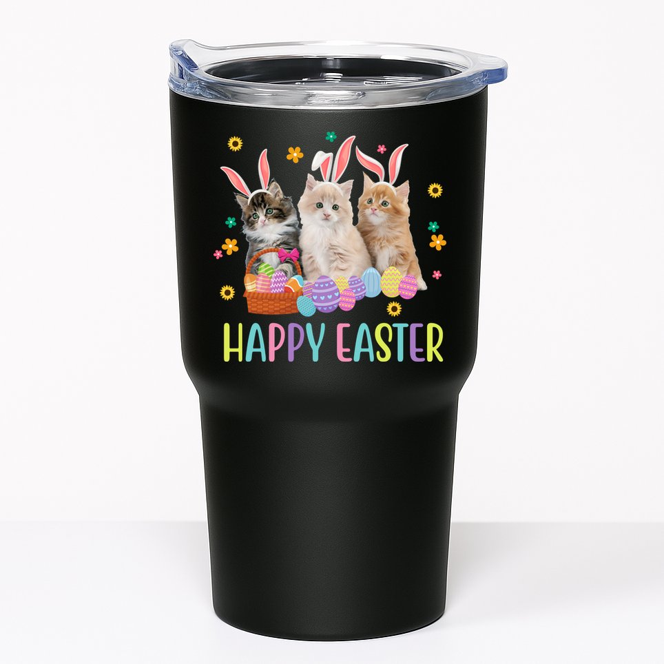 Happy Easter Cute Cat Lover Holiday Tumbler