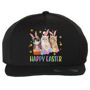 Happy Easter Cute Cat Lover Holiday Wool Snapback Cap