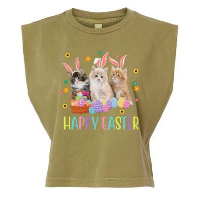 Happy Easter Cute Cat Lover Holiday Garment-Dyed Women's Muscle Tee