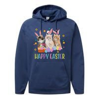 Happy Easter Cute Cat Lover Holiday Performance Fleece Hoodie