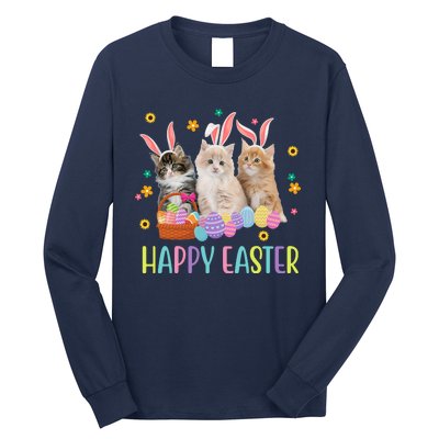 Happy Easter Cute Cat Lover Holiday Long Sleeve Shirt