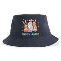 Happy Easter Cute Cat Lover Holiday Sustainable Bucket Hat