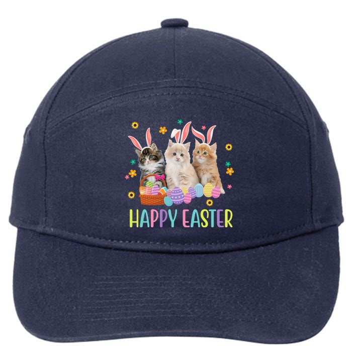 Happy Easter Cute Cat Lover Holiday 7-Panel Snapback Hat