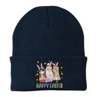 Happy Easter Cute Cat Lover Holiday Knit Cap Winter Beanie