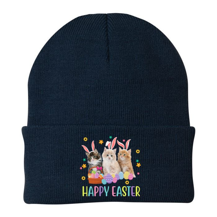 Happy Easter Cute Cat Lover Holiday Knit Cap Winter Beanie