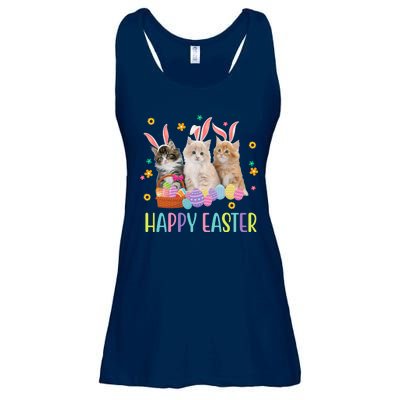 Happy Easter Cute Cat Lover Holiday Ladies Essential Flowy Tank