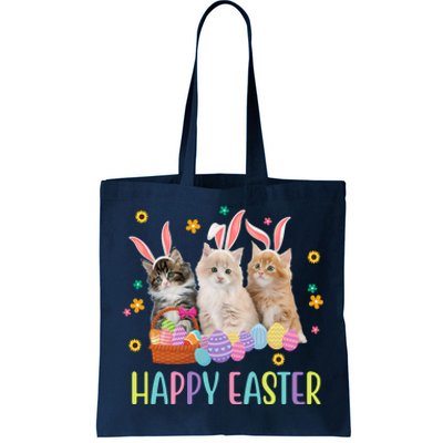 Happy Easter Cute Cat Lover Holiday Tote Bag