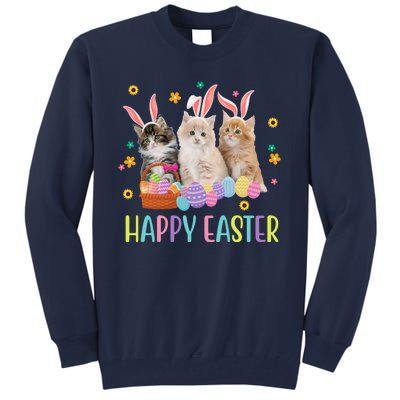 Happy Easter Cute Cat Lover Holiday Tall Sweatshirt