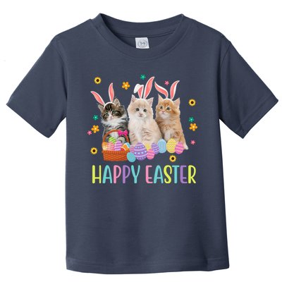 Happy Easter Cute Cat Lover Holiday Toddler T-Shirt