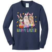 Happy Easter Cute Cat Lover Holiday Kids Long Sleeve Shirt