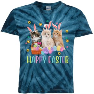 Happy Easter Cute Cat Lover Holiday Kids Tie-Dye T-Shirt