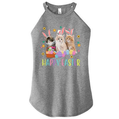 Happy Easter Cute Cat Lover Holiday Women's Perfect Tri Rocker Tank