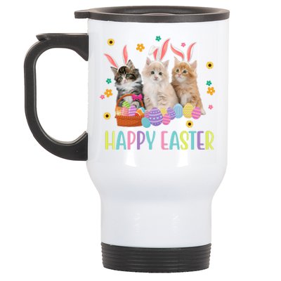 Happy Easter Cute Cat Lover Holiday Stainless Steel Travel Mug