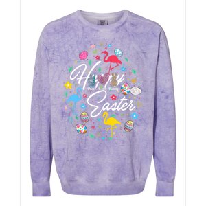 Happy Easter Cute Easter Eggs Shape Collection Flamingo Cute Gift Colorblast Crewneck Sweatshirt