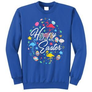 Happy Easter Cute Easter Eggs Shape Collection Flamingo Cute Gift Sweatshirt