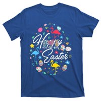 Happy Easter Cute Easter Eggs Shape Collection Flamingo Cute Gift T-Shirt