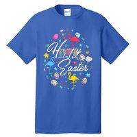 Happy Easter Cute Easter Eggs Shape Collection Flamingo Cute Gift Tall T-Shirt