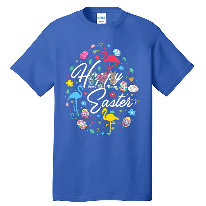 Happy Easter Cute Easter Eggs Shape Collection Flamingo Cute Gift Tall T-Shirt