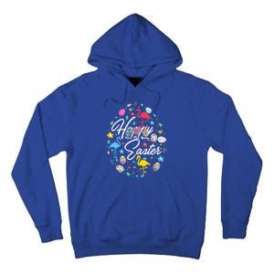 Happy Easter Cute Easter Eggs Shape Collection Flamingo Cute Gift Tall Hoodie