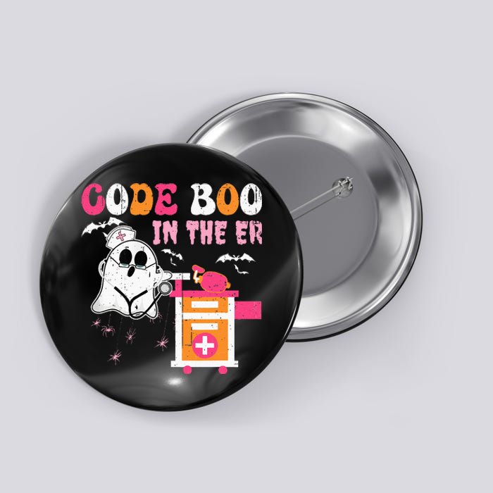 Halloween ER Costume ER Boo Boo Crew Nurse Ghost Nursing Button