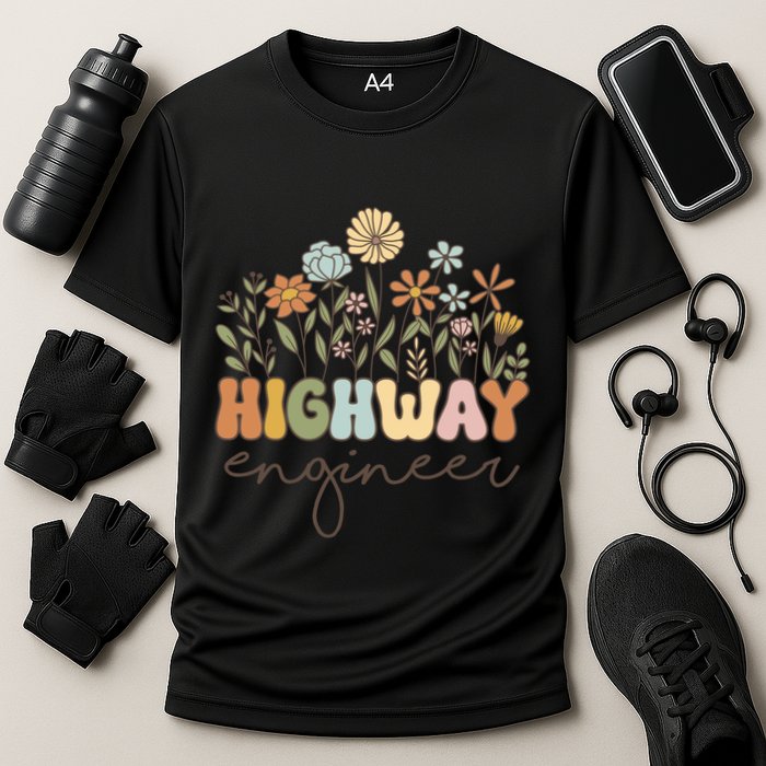 Highway Engineer Civil Engineering Transportation Cool Gift Cooling Performance Crew T-Shirt