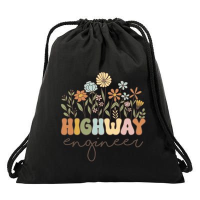 Highway Engineer Civil Engineering Transportation Cool Gift Drawstring Bag