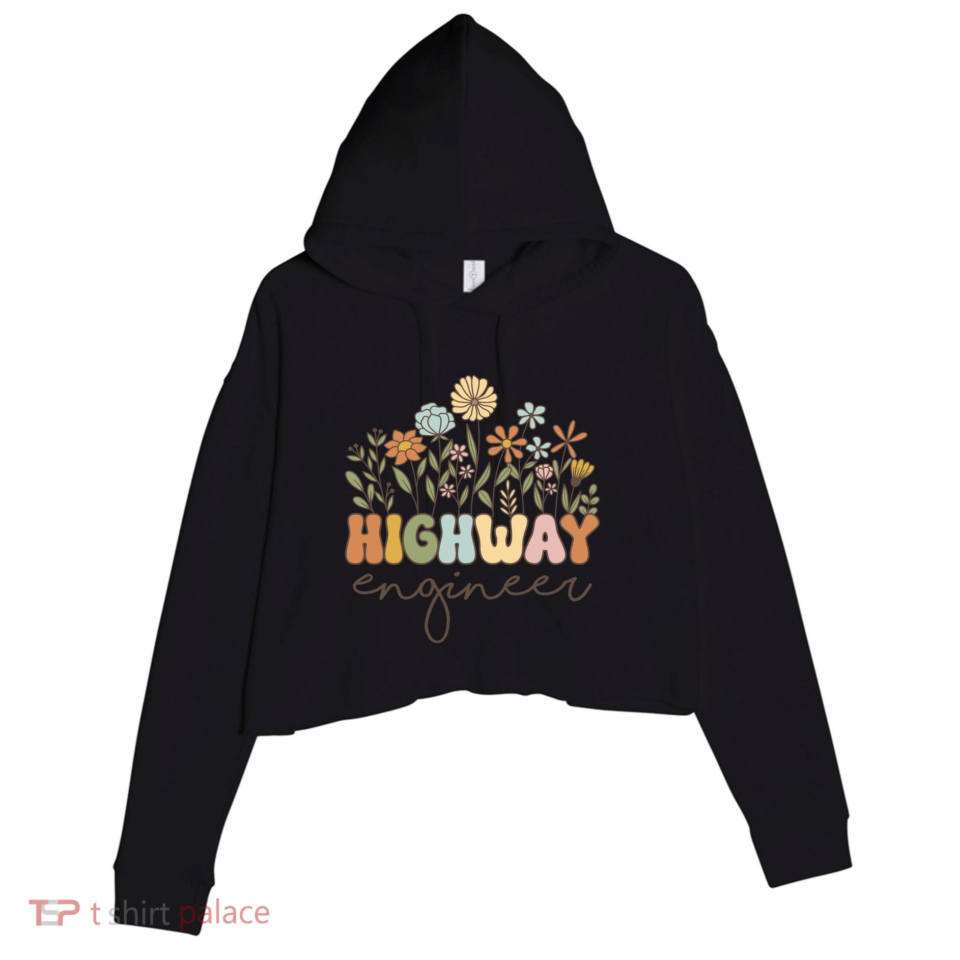 Highway Engineer Civil Engineering Transportation Cool Gift Crop Fleece Hoodie