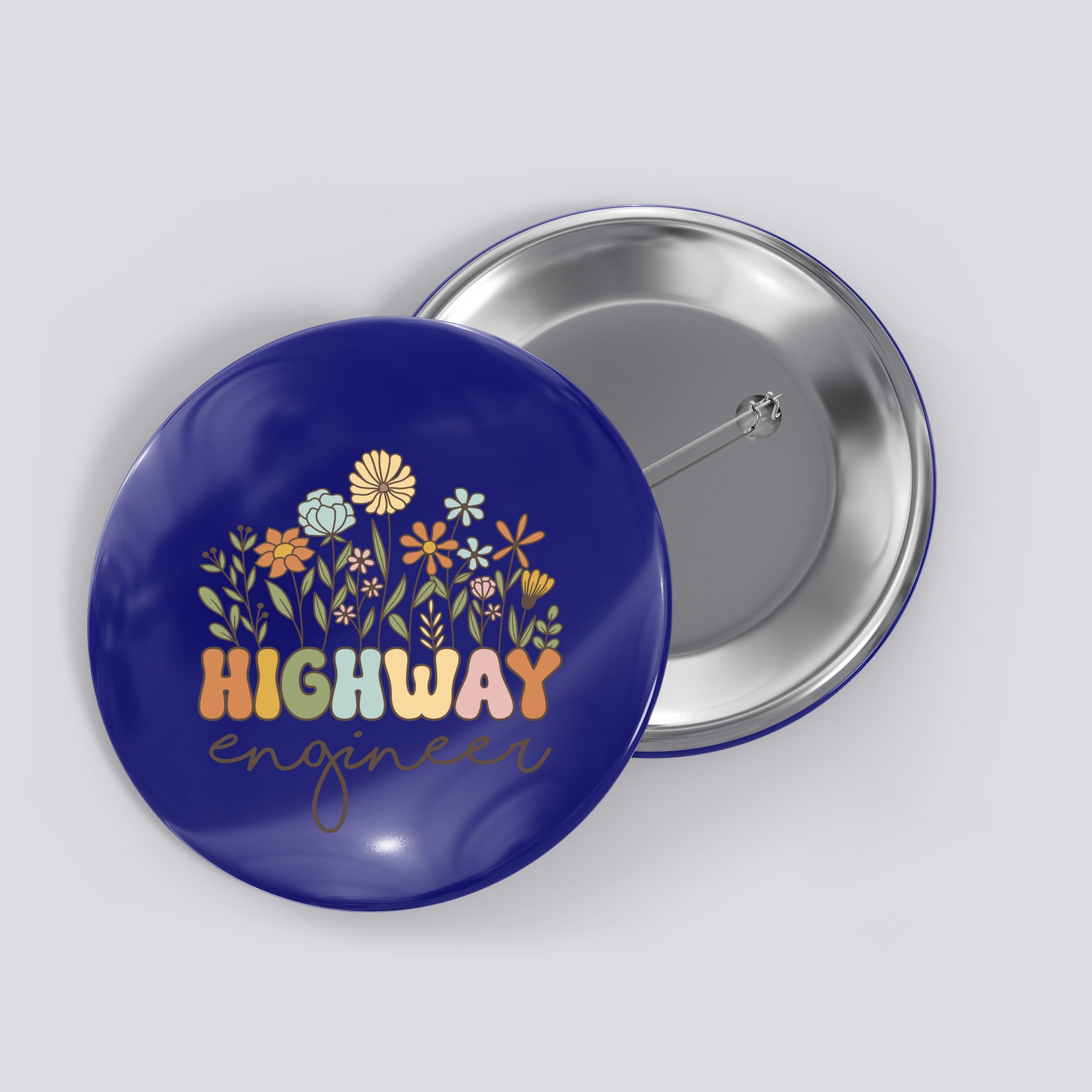Highway Engineer Civil Engineering Transportation Cool Gift Button