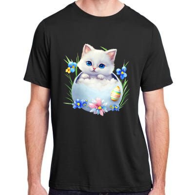 Happy Easter Cute Cat Eggs Basket Easter Day Cat Lover Adult ChromaSoft Performance T-Shirt