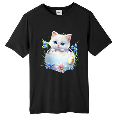 Happy Easter Cute Cat Eggs Basket Easter Day Cat Lover Tall Fusion ChromaSoft Performance T-Shirt