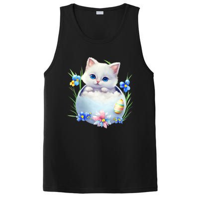 Happy Easter Cute Cat Eggs Basket Easter Day Cat Lover PosiCharge Competitor Tank