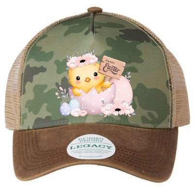 Happy Easter Cute Chick Easter Sunday Legacy Tie Dye Trucker Hat