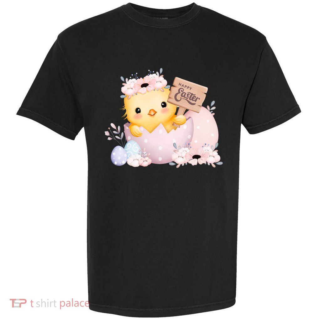 Happy Easter Cute Chick Easter Sunday Garment-Dyed Heavyweight T-Shirt