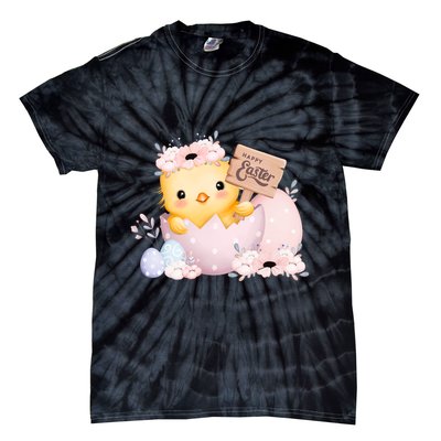 Happy Easter Cute Chick Easter Sunday Tie-Dye T-Shirt