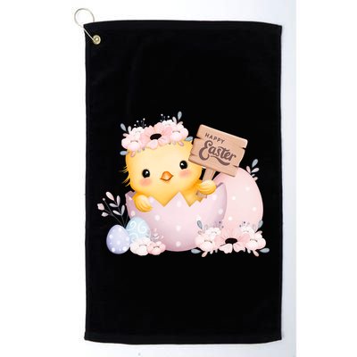 Happy Easter Cute Chick Easter Sunday Golf Towel