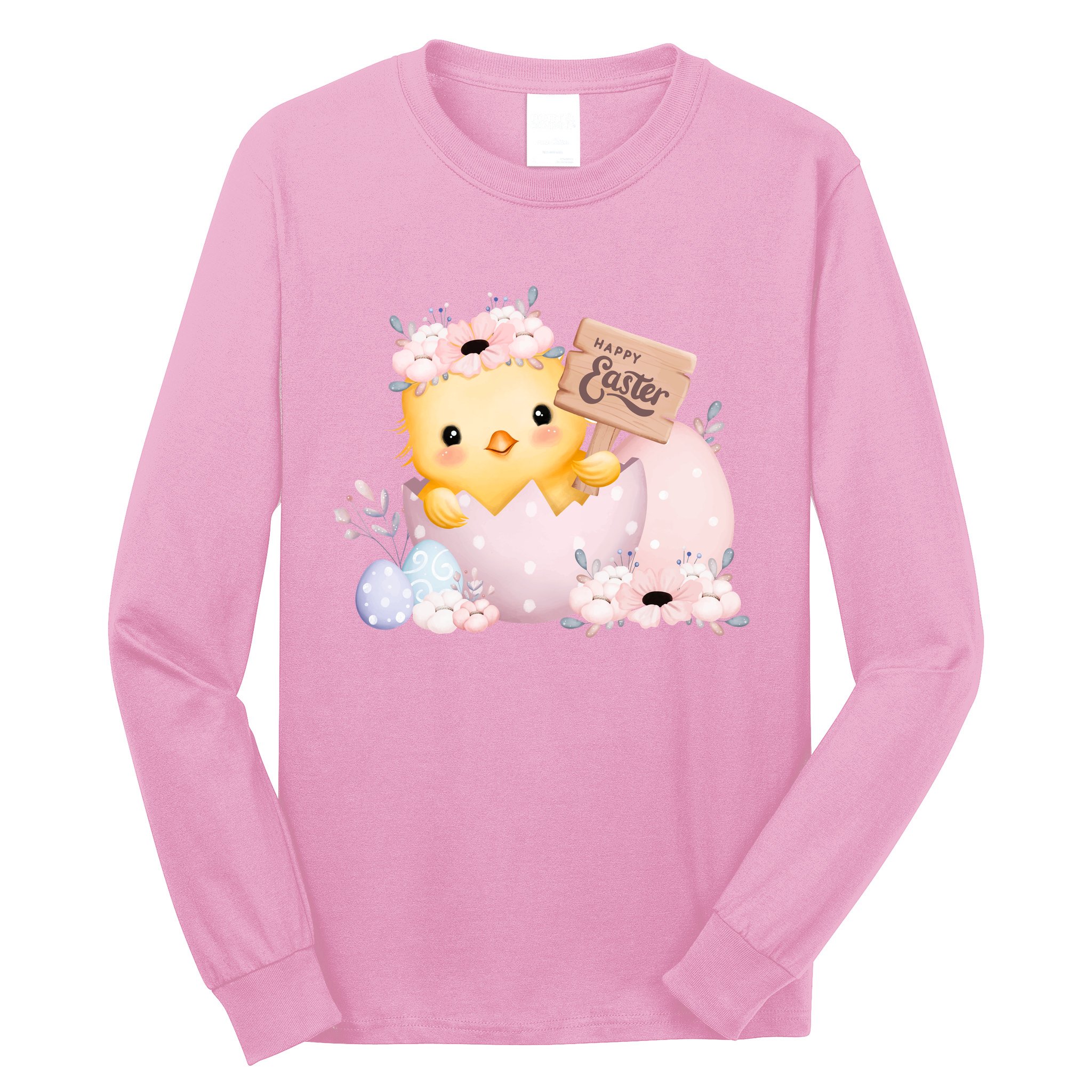 Happy Easter Cute Chick Easter Sunday Long Sleeve Shirt