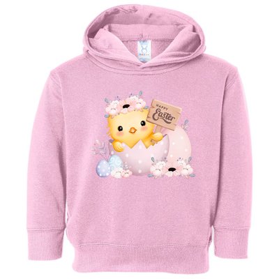 Happy Easter Cute Chick Easter Sunday Toddler Hoodie