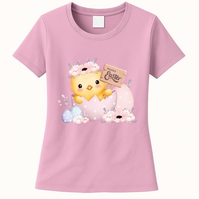 Happy Easter Cute Chick Easter Sunday Womens T-Shirt